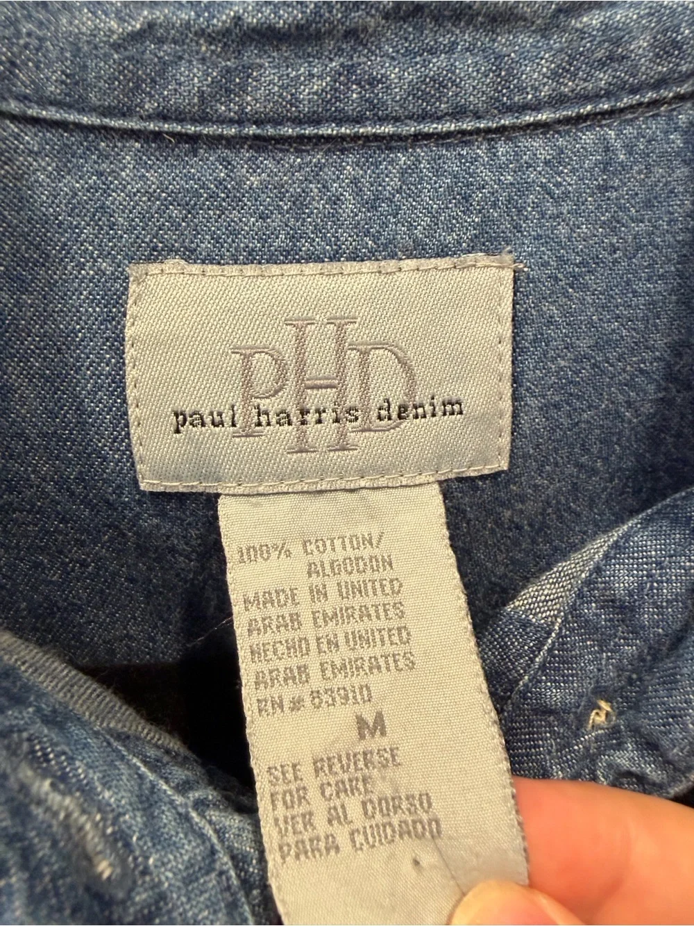 VINTAGE PAUL HARRIS DENIM Embroidered Fireworks Button-Up Shirt - Picture 3 of 5